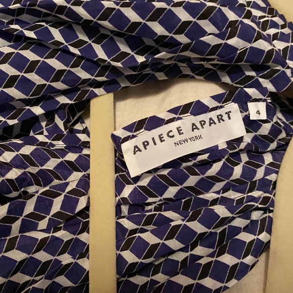 APIECE APART Silk cotton High neck dress & quilted waist Tie 4 - Picture 5 of 6